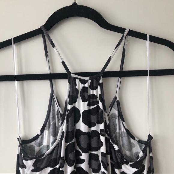 Thyme Maternity Leopard Print Maxi Dress B&W - Picture 5 of 8